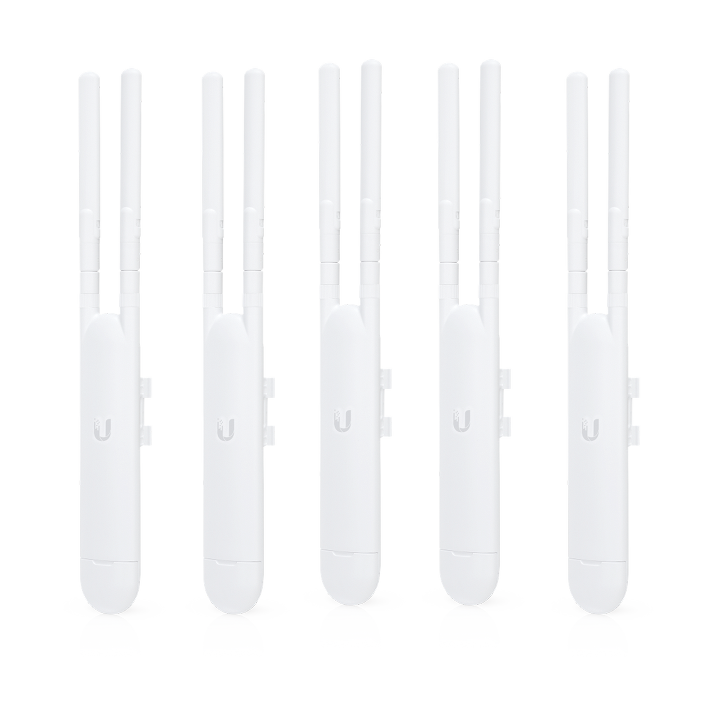UAP-AC-M-5 Paquete de 5 Access Point UniFi doble banda para exterior, antenas desmontables 360° , 802.11ac MIMO 2X2, hasta 100 usuarios por equipo. 802.3af, Sin PoE´s