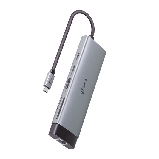 UH9120C - Adaptador HUB 9 en 1, 1 puerto USB-C entrada, 1 puerto HDMI 4K, 1 puerto Ethernet Gigabit, 1 puerto SD y MicroSD, 1 puerto USB-C y 3 puertos USB-A