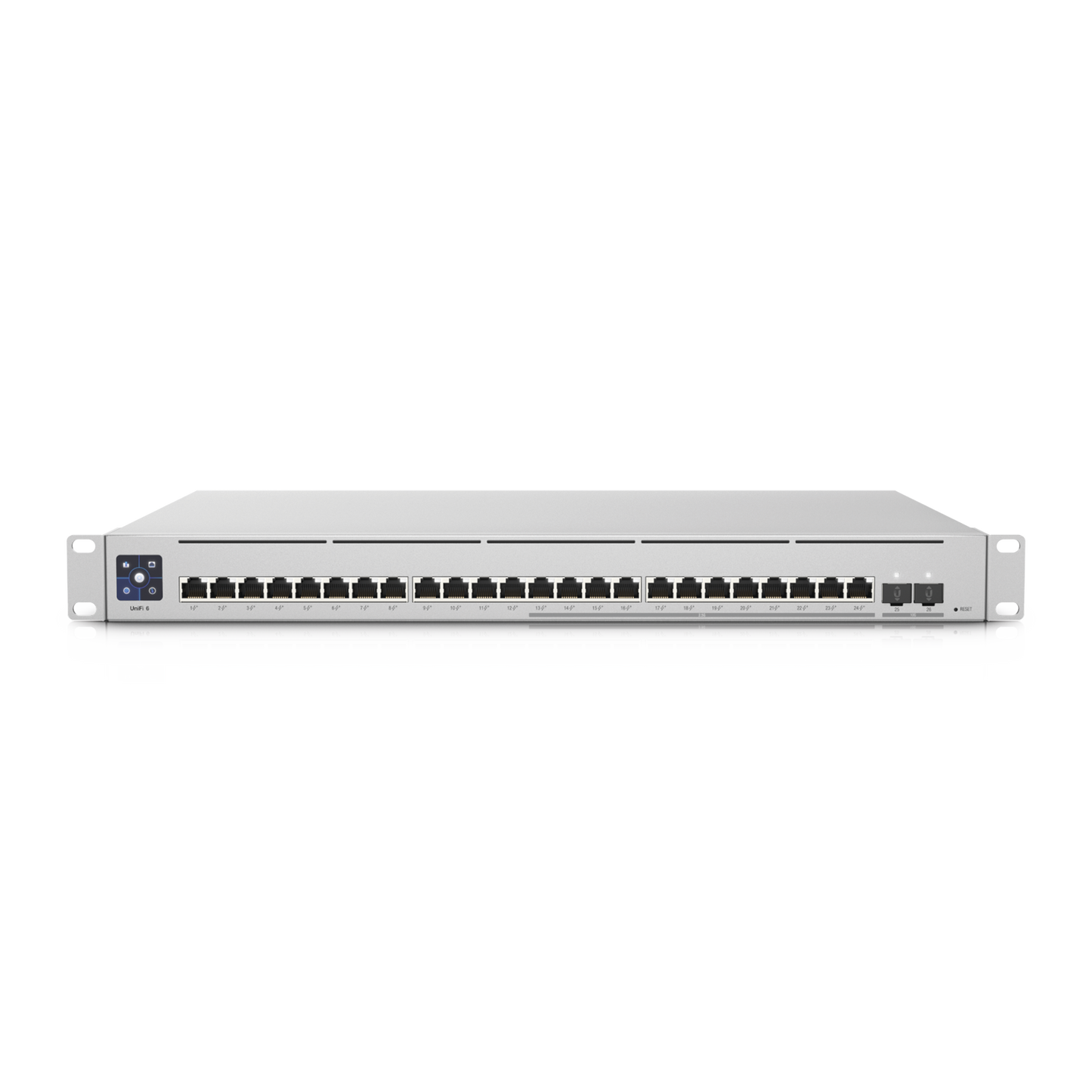 USW-ENTERPRISE-24-POE - UniFi Switch Empresarial Capa 3 de 24 puertos PoE 802.3af/at (12 puertos 2.5G y 12 puertos 1G) + 2 puertos 1/10G SFP+, 400W, pantalla informativa