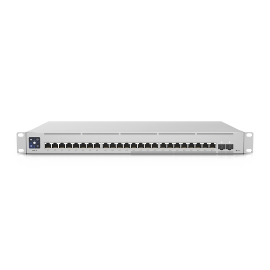 USW-ENTERPRISE-24-POE - UniFi Switch Empresarial Capa 3 de 24 puertos PoE 802.3af/at (12 puertos 2.5G y 12 puertos 1G) + 2 puertos 1/10G SFP+, 400W, pantalla informativa