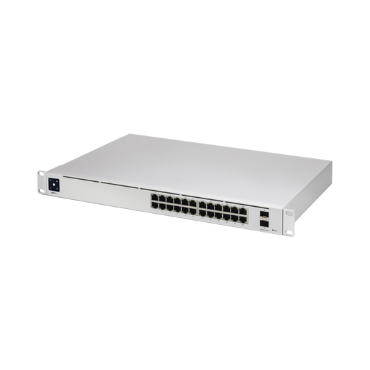 USW-PRO-24 UniFi Switch USW-Pro-24, Capa 3 de 24 puertos Gigabit RJ-45 + 2 puertos 1/10G SFP+, pantalla informativa