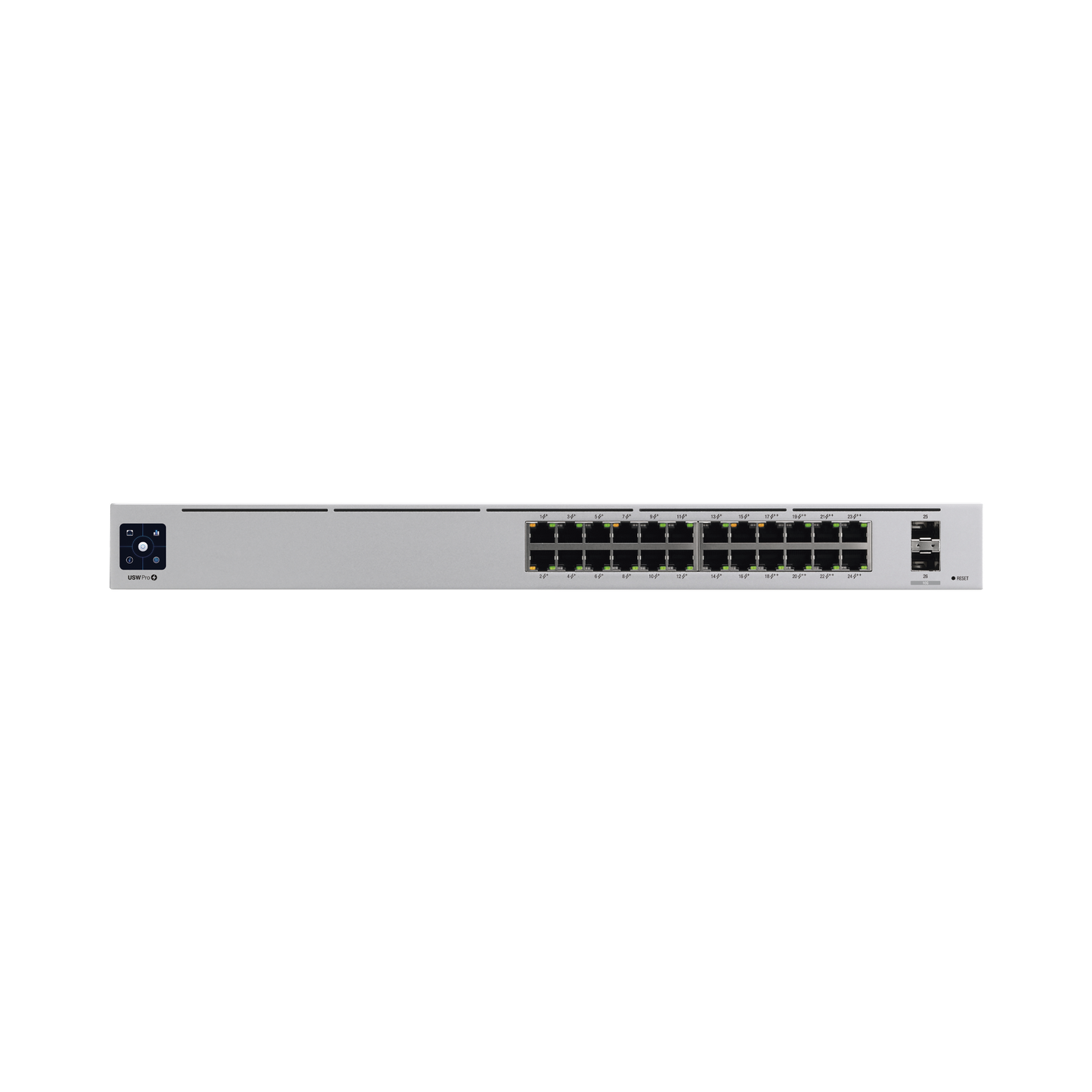 USW-PRO-24-POE UniFi Switch USW-Pro-24-POE Gen2, con funciones capa 3, de 24 puertos PoE 802.3at/bt + 2 puertos 1/10G SFP+, 400W, pantalla informativa