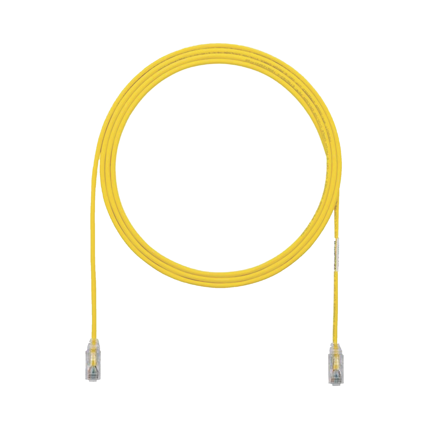 UTP28SP1YL - Cable de Parcheo TX6, UTP Cat6, Di�metro Reducido (28AWG), Color Amarillo, 0.3 Metros (1 Pie)
