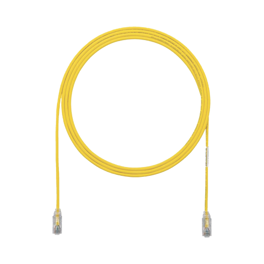 UTP28SP1YL - Cable de Parcheo TX6, UTP Cat6, Di�metro Reducido (28AWG), Color Amarillo, 0.3 Metros (1 Pie)