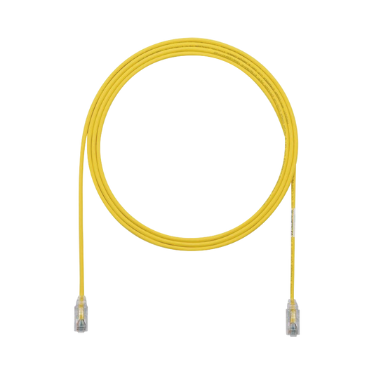 UTP28SP5YL - Cable de Parcheo TX6, UTP Cat6, Di�metro Reducido (28AWG), Color Amarillo, 1.52 Metros (5 Pies)