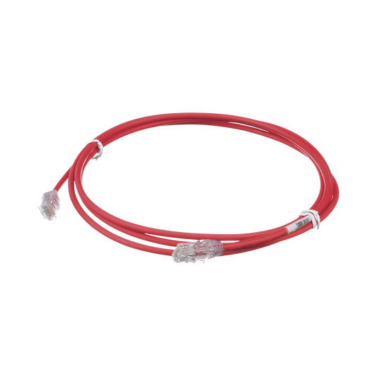 UTP28X7RD - Cable de Parcheo UTP Cat6A, CM/LSZH, Di�metro Reducido (28AWG), Color Rojo, 2.13 Metros (7 Pies)