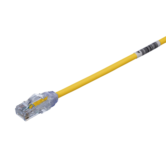 UTP28X8INYL - Cable de Parcheo UTP, Cat6A, Di�metro Reducido (28 AWG), CM/LSZH, Color Amarillo, 20.3 cm (8 Pulgadas)
