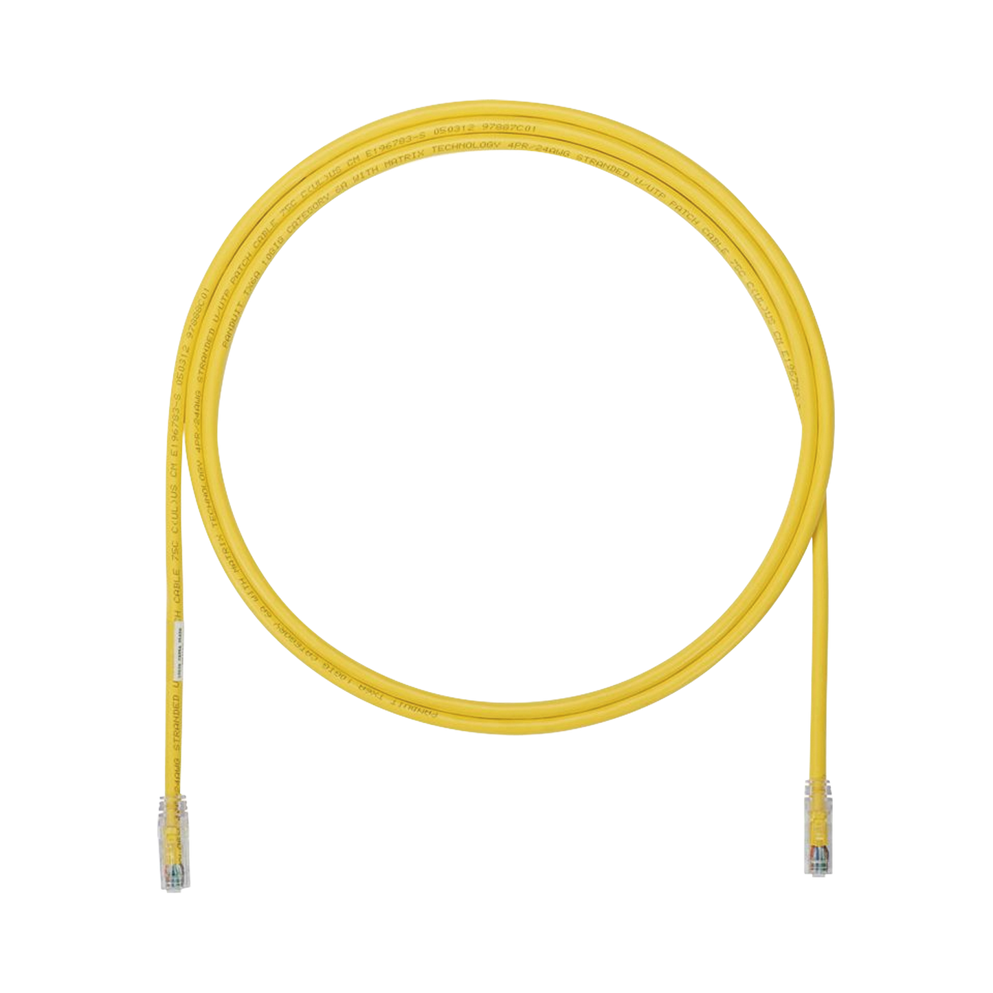UTP6AX18YL - Cable de Parcheo UTP, Cat6A, 24 AWG, CM, Color Amarillo, 5.49 Metros (18 Pies)