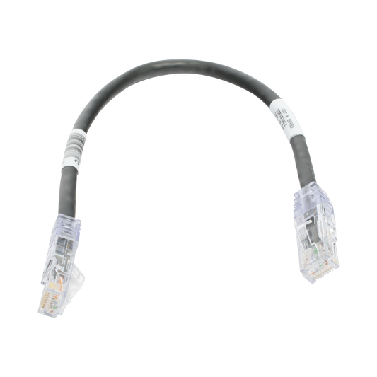 UTPSP1BLY - Cable de Parcheo TX6, UTP Cat6, 24 AWG, CM, Color Negro, 0.3 Metros (1 Pie)