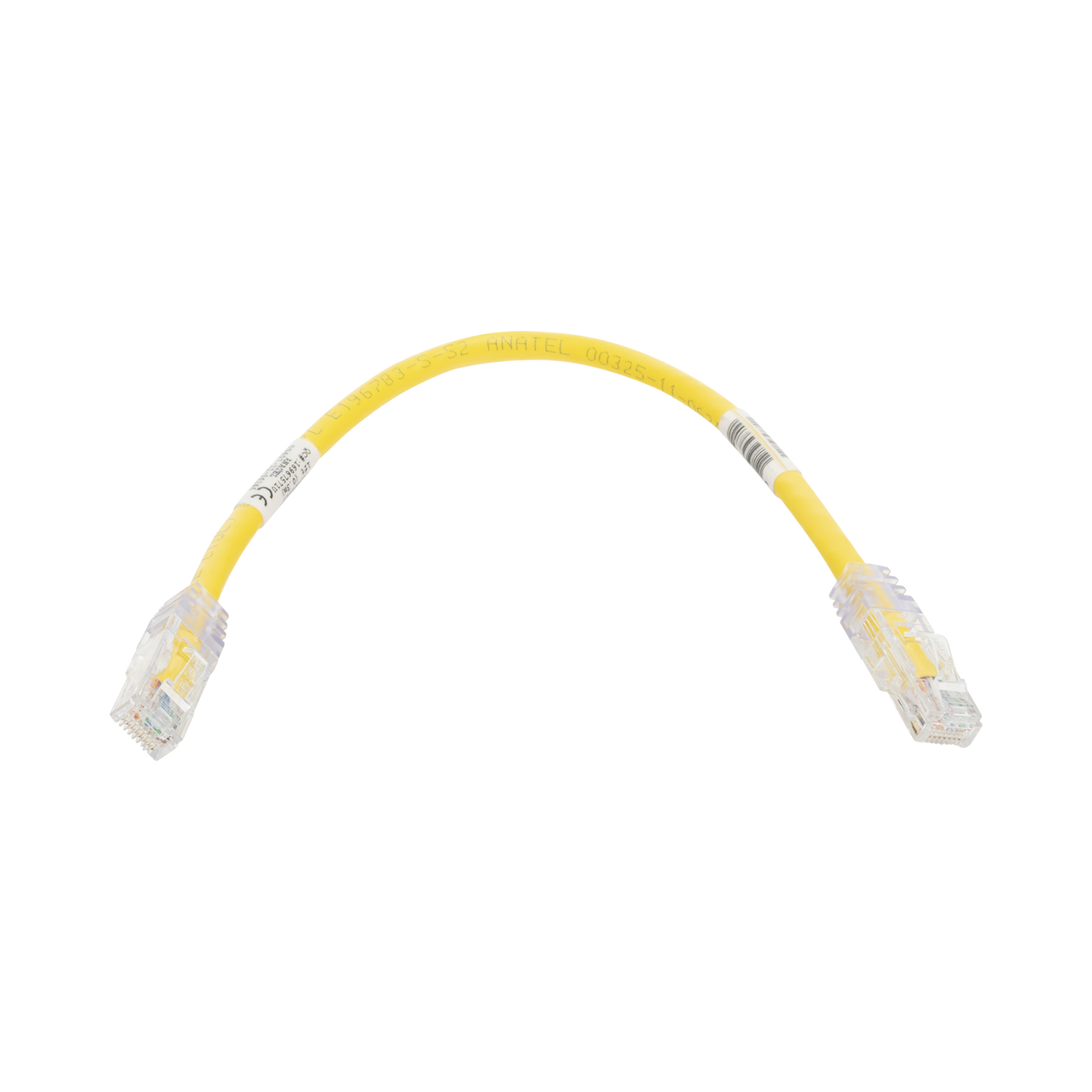 UTPSP1YLY - Cable de Parcheo TX6, UTP Cat6, 24 AWG, CM, Color Amarillo, 0.3 Metros (1 Pie)