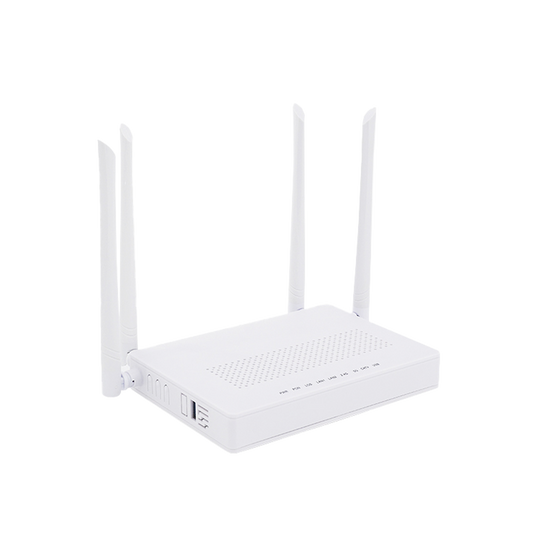 V2802-ACT - ONU Dual GPON/EPON / Wi-Fi Doble Banda 2.4 y 5 GHz / Soporta MESH / 2 Puertos Gigabit / 1 Puerto PON SC/APC / 1 puerto CATV / Hasta 1200 Mbps vía Wi-Fi