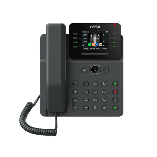 V62G - Teléfono IP Empresarial, 12 líneas SIP, pantalla a color 2.8", PoE, puertos Gigabit, conferencia local de 6 vías.