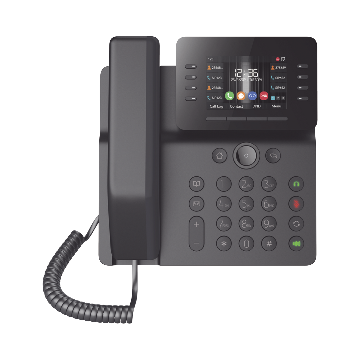 V64 - Teléfono IP Empresarial Esencial WiFi / Bluetooth, 12 líneas SIP, pantalla a color 3.5", PoE, puertos Gigabit, conferencia local de 6 vías.