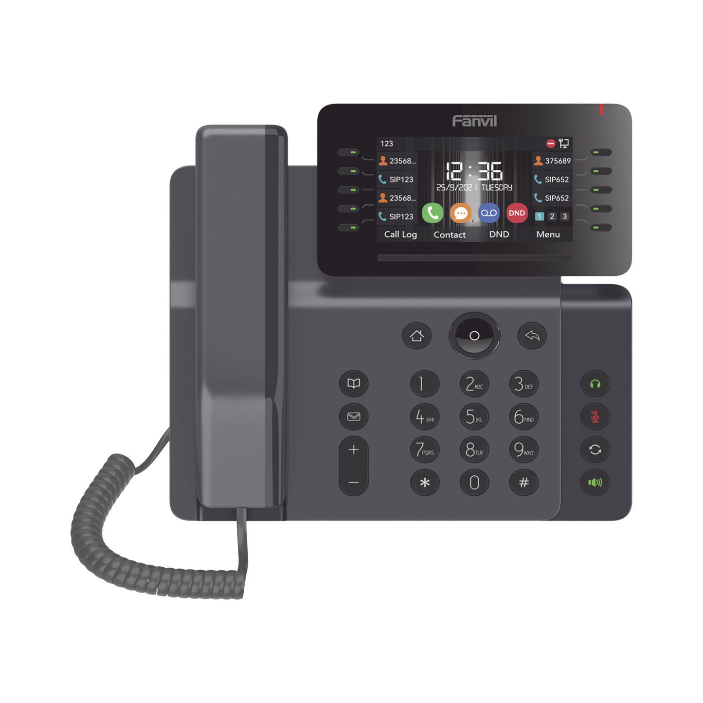 V65 - Teléfono IP Empresarial Esencial WiFi / Bluetooth, 20 líneas SIP, pantalla a color 4.3" ajustable, PoE, puertos Gigabit, conferencia local de 6 vías.