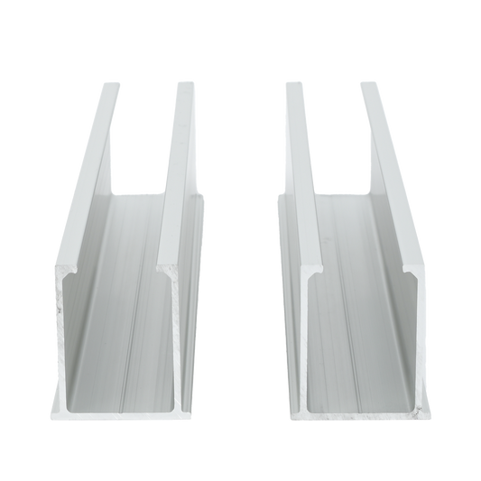 VEKTORMINI - Juego de 2 Mini Rieles De Aluminio para Montaje de Módulos Solares en Techo (Instalación plana 0°). Incluye 4 Tornillos Perforantes.