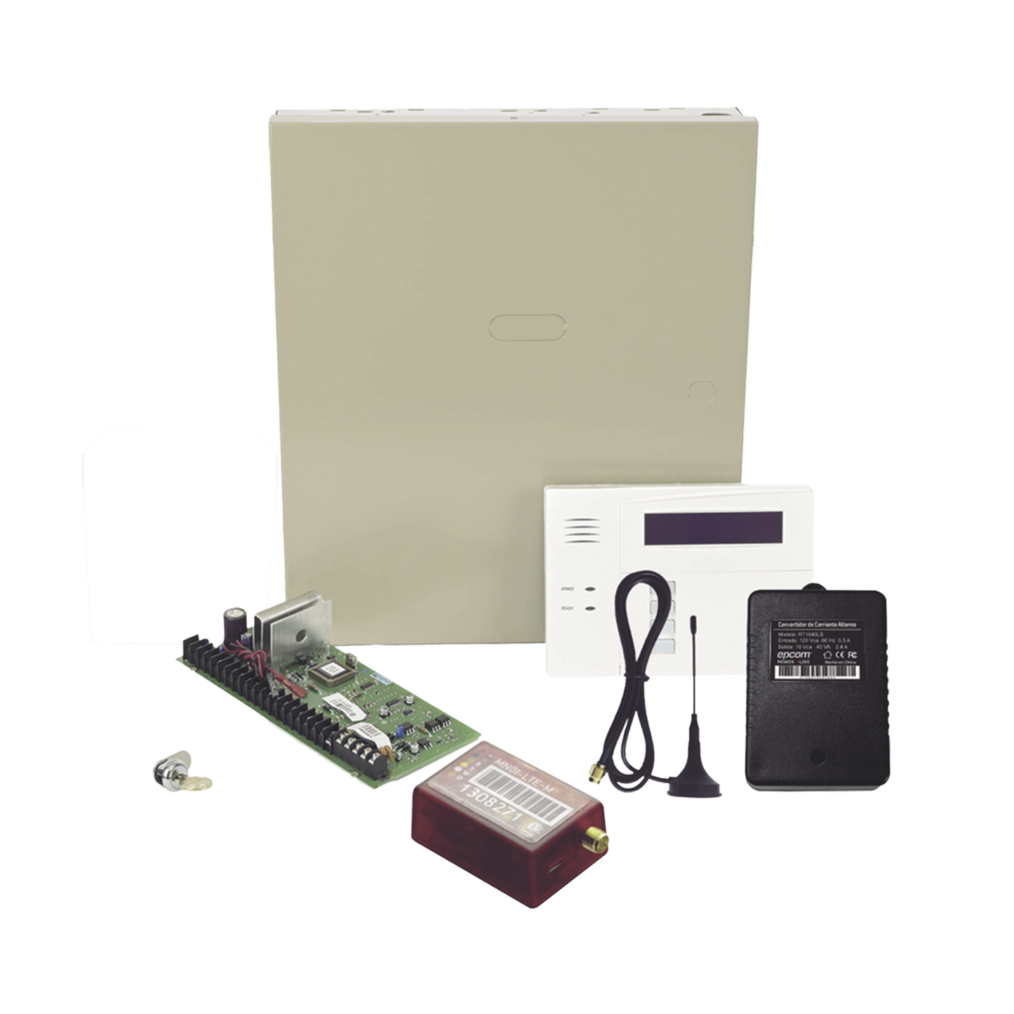 VISTA48-60RF-MN01 (2 Años 4GLTEM/5G ILIMITADO INCLUIDO)  Kit Vista48LA con comunicador 4GLTEM/5G MN01, Teclado, Gabinete y Transformador