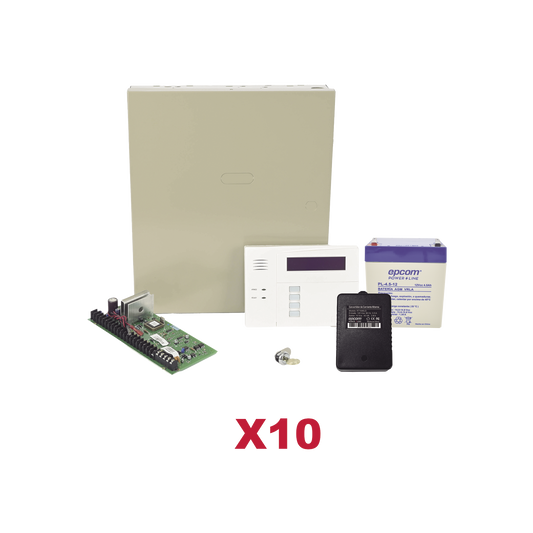 VISTA48KIT10/6160RF Kit de 10 Paneles de Alarma VISTA48 con Batería y Transformador