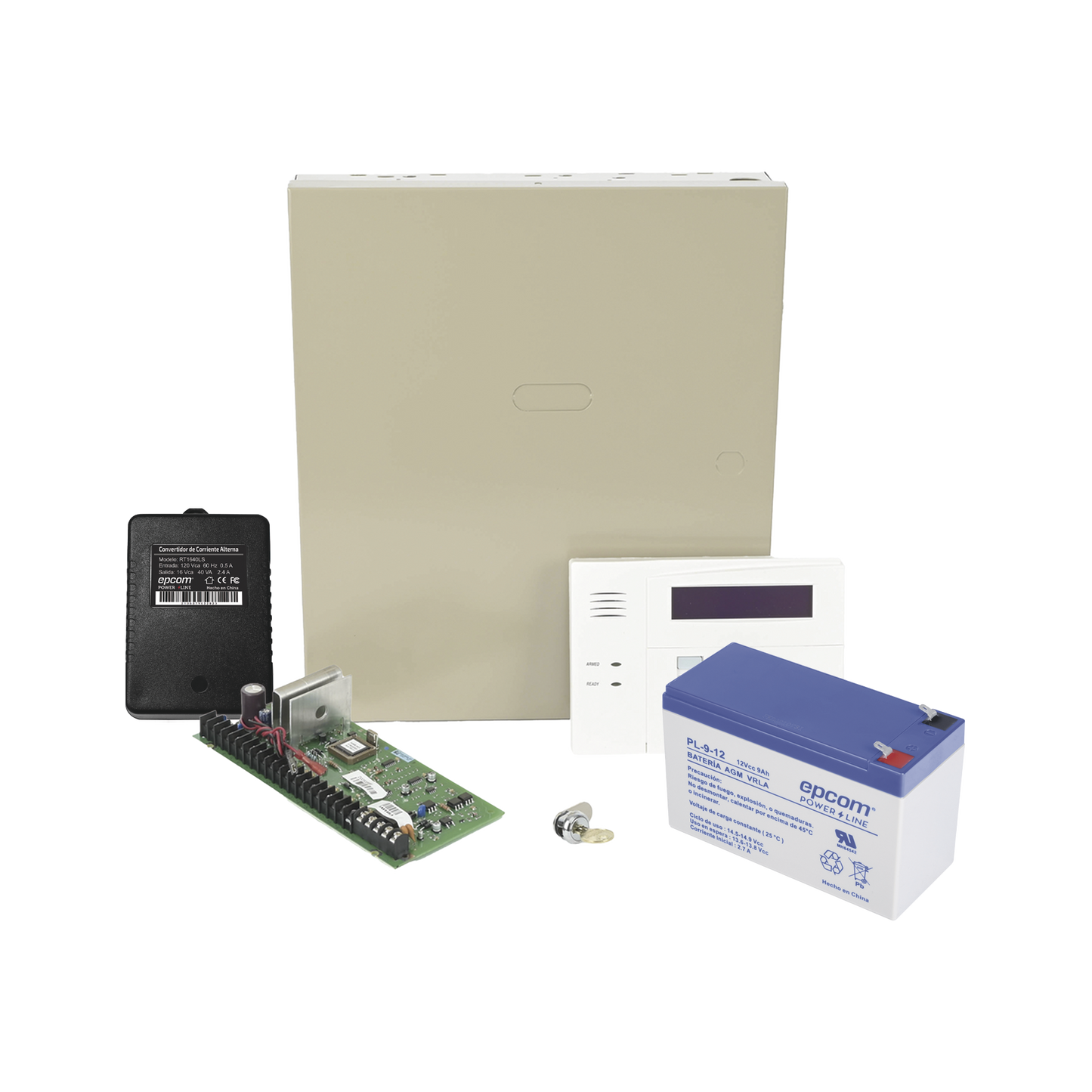 VISTA48LANTB8AH/6160RF Kit de Panel de Alarma VISTA48LA con  Batería de 9Ah, Transformador y Gabinete