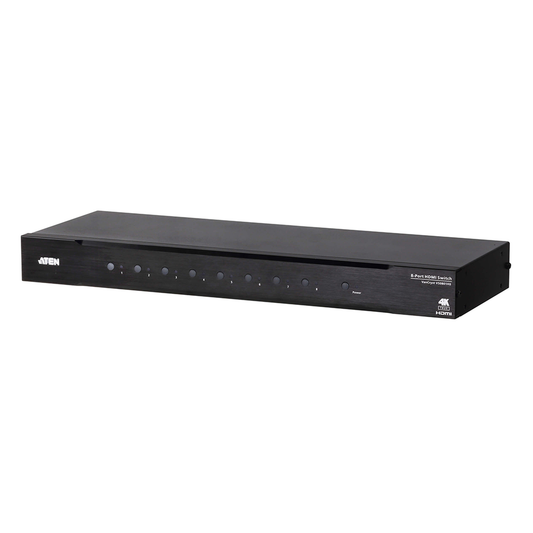 VS0801HB - Switch HDMI | 8 Entradas x 1 Salida | Resolución True 4K 4:4:4 | Control RS-232 e IR | HDCP 2.2 | HDR10+ | Plug & Play