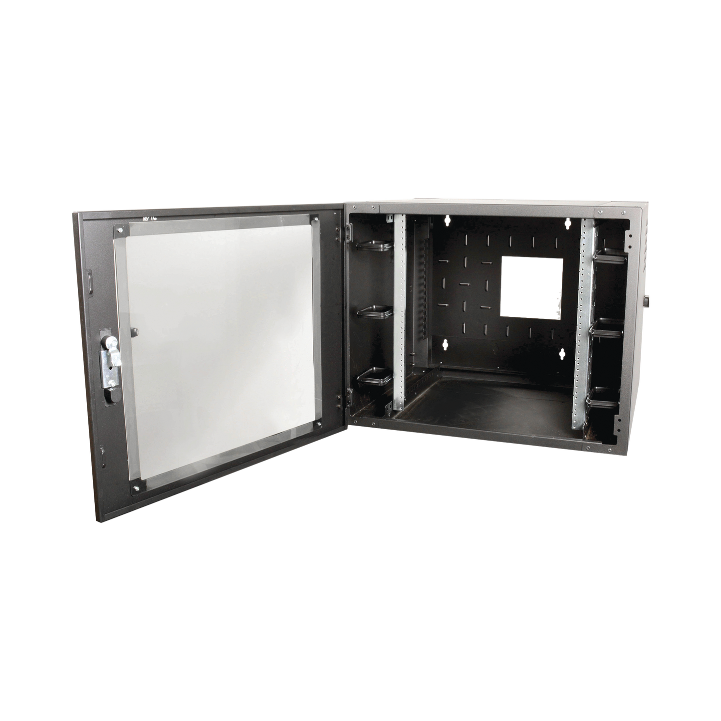WC2-P101-12 Gabinete de Pared Estándar de 19in, Abatible, de 12 UR, 610 mm de Profundidad, Color Negro