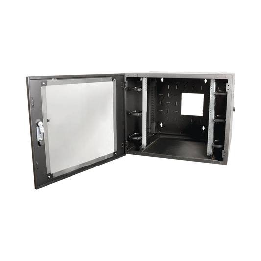 WC2-P101-12 Gabinete de Pared Estándar de 19in, Abatible, de 12 UR, 610 mm de Profundidad, Color Negro