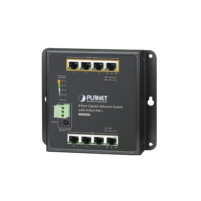 WGS-804HP Switch Industrial No Administrable, Múltiple Montaje (Pared, Riel DIN y Magnético), 8 Puertos Gigabit con 4 puertos PoE 802.3at, Hasta 120 W.