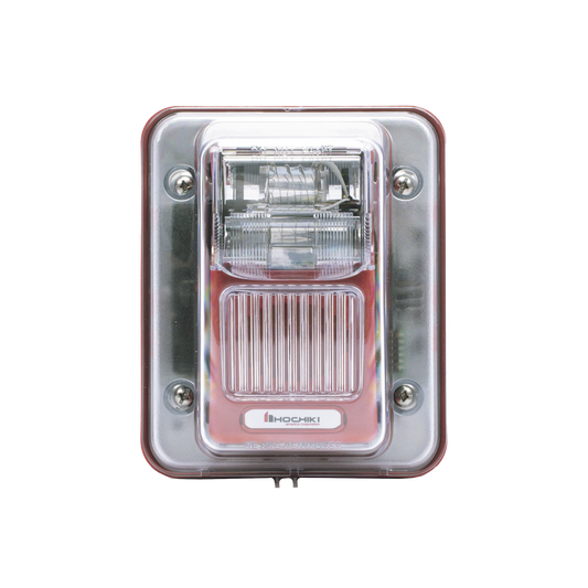 WHEC24-75WR - Sirena Estrobo, Para Intemperie, Montaje en Muro, Color Rojo (0500-05860)