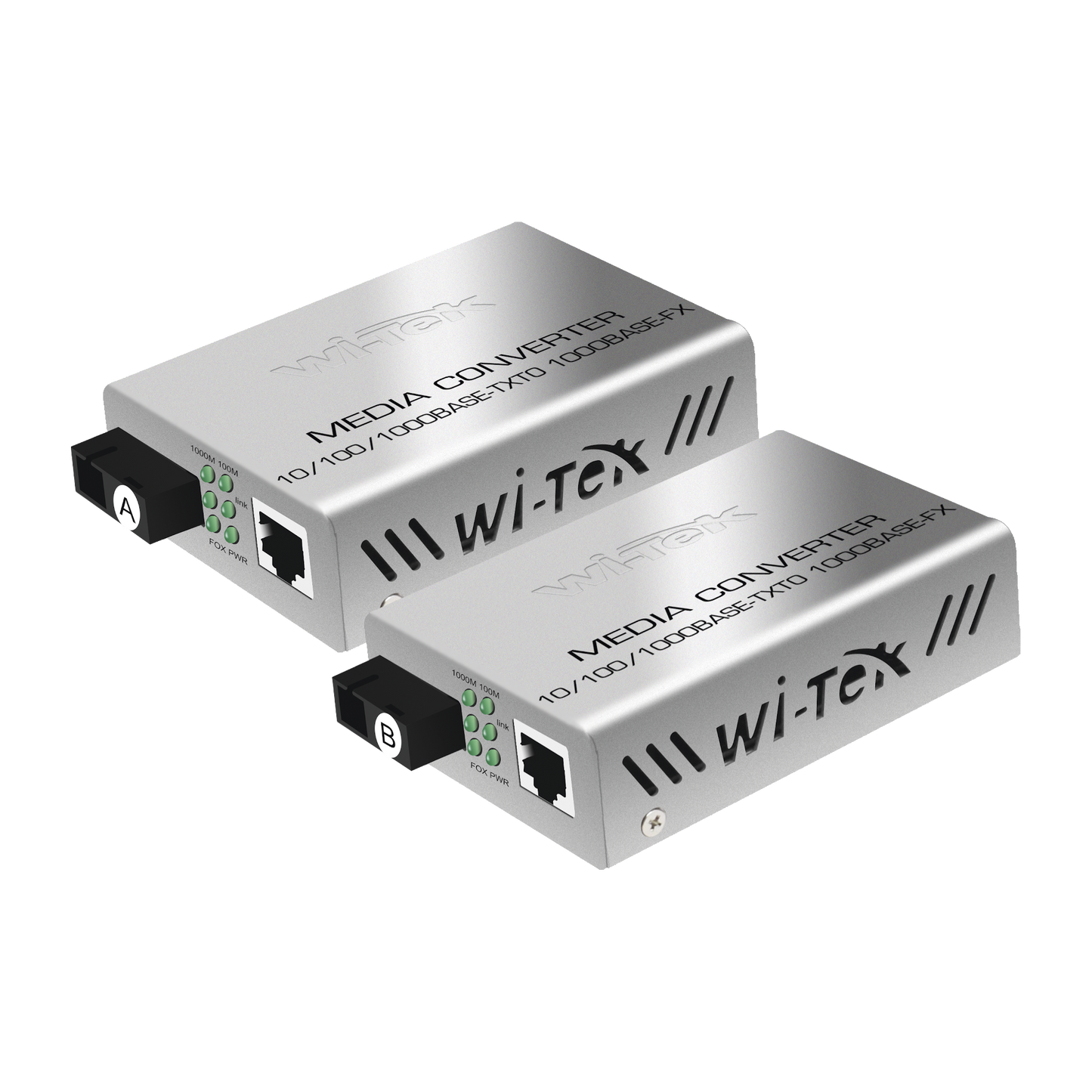 WIMC101G Convertidor de medios / Hasta 25 Km / 1 puerto SC 1000Mbps / 1 puerto RJ45 1000Mbps / WL: Tx 1310nm - Rx 1550nm / incluye 2 piezas A y B