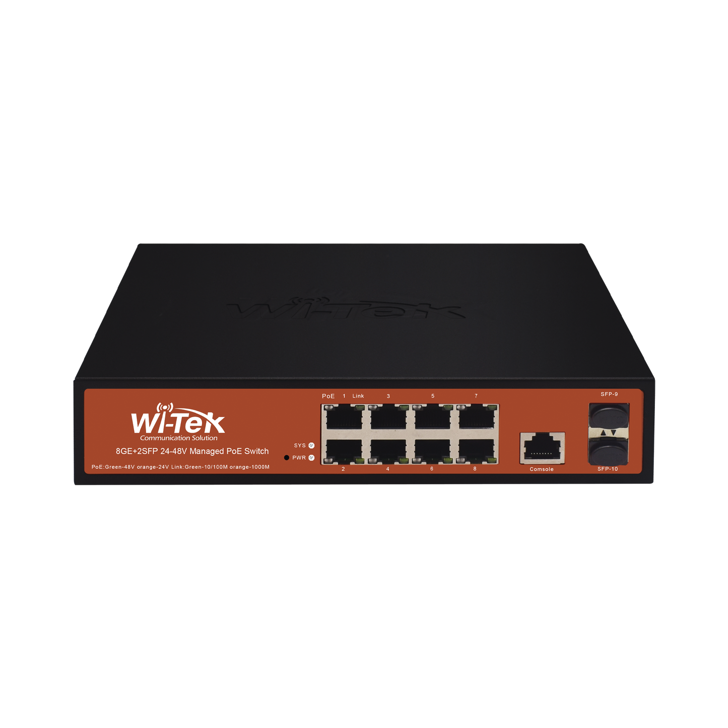 WI-PMS310GF-ALIEN  Switch Administrable de 8 puertos Gigabit Ethernet con PoE 802.3 af/at y 24V Pasivo + 2 SFP Gigabit, 150 W