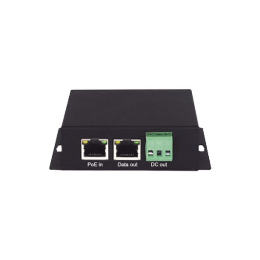 WI-POE31S - Splitter PoE / 1 Puerto PoE Entrada / 1 Puerto Salida Datos / 1 Salida de 12 Vcc, 2A / Presupuesto PoE 30W /
