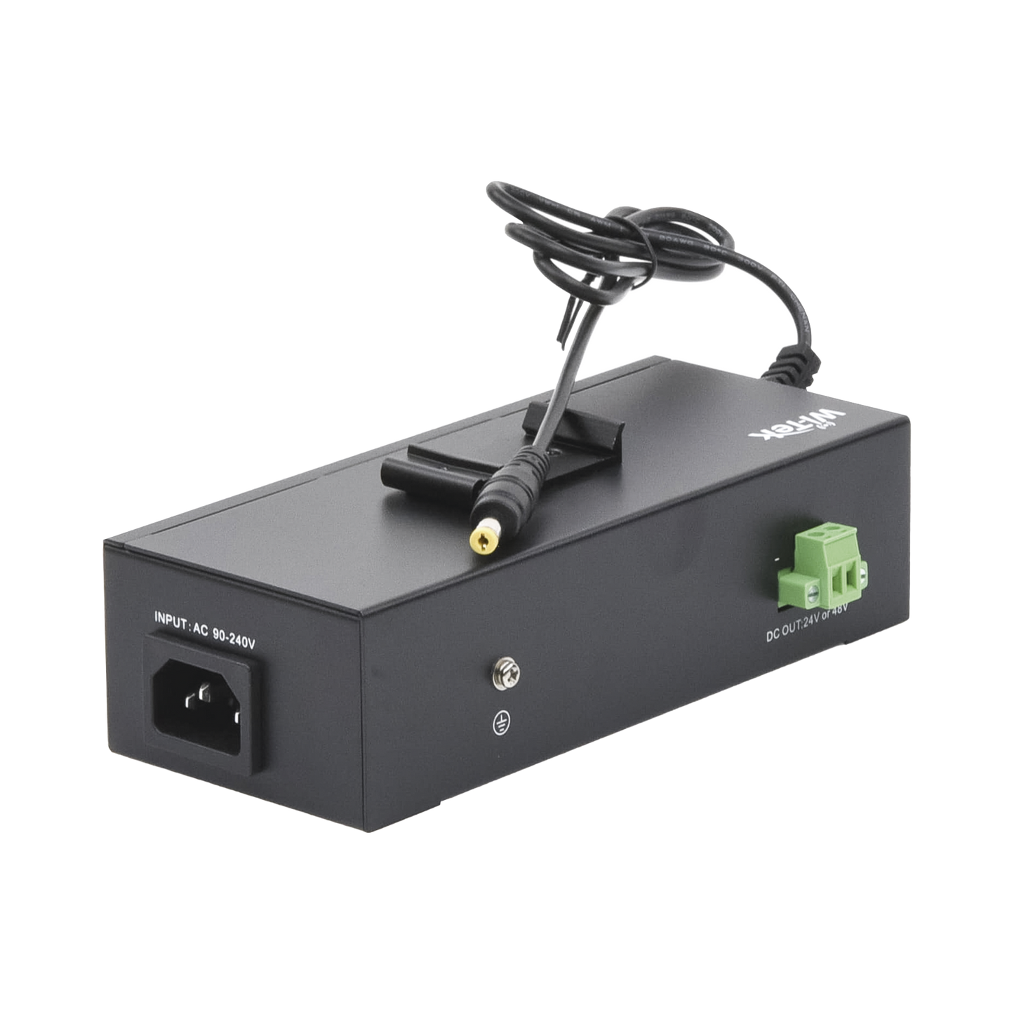 WI-PS302G-UPS Inyector PoE industrial / Con UPS No-Break / Cuenta con 2 Puertos Gigabit (1 PoE 24/48V pasivo) / Salida DC 12V