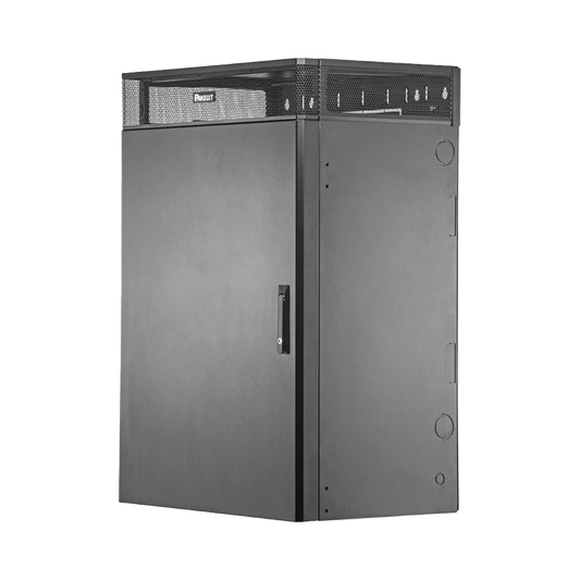 WME9BL - Gabinete de Montaje en Pared TrueEdge™, Con 9 UR para Equipo Activo y 9 UR para Paneles de Parcheo, Fabricado en Acero, Color Negro