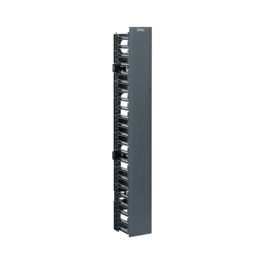 WMPVF45E Organizador Vertical NetRunner, Sencillo (Solo Frontal), Para Rack Abierto de 45 Unidades, 4.9in de Ancho, Color Negro