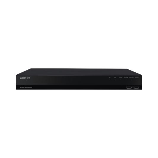 NVR de 12 Megapíxel con Wisenet Wave Embebido / Incluye 4 Licencias / 4TB Incluidos / 8 canales / 8 puertos PoE+ / H.265 & WiseStream / E/S de alarma