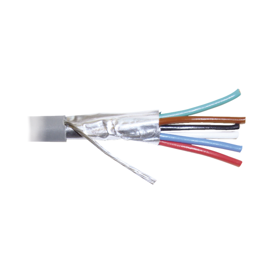 WZ12 Bobina de 305 metros de cable 8 conductores, 22 AWG, tipo CMR, de color gris para aplicaciones en Alarmas de intrusión /Control de acceso/Interfonos y TV porteros/Automatización/Audio y Voceo.