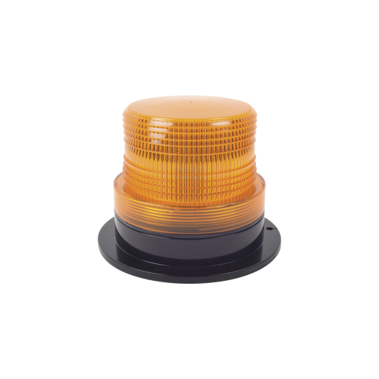 X126-A - Burbuja brillante  de Larga Vida Útil con 8 LEDs, color ámbar, domo ámbar, 12Vcd
