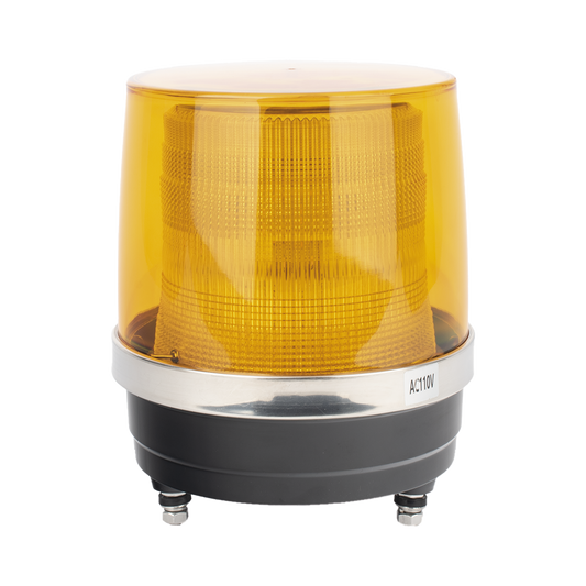 X135A Burbuja Brillante de Larga Vida Útil, Con 150 LEDs, Color Ambar, Domo Ambar, 110 Vca