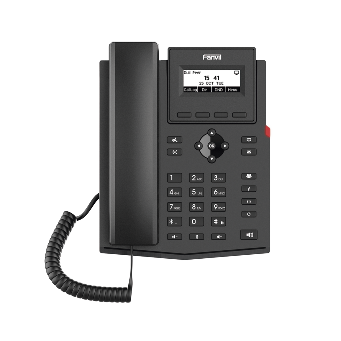 X301P - Teléfono IP empresarial para 2 lineas SIP con pantalla LCD, Códec Opus, conferencia de 3 vías, PoE.