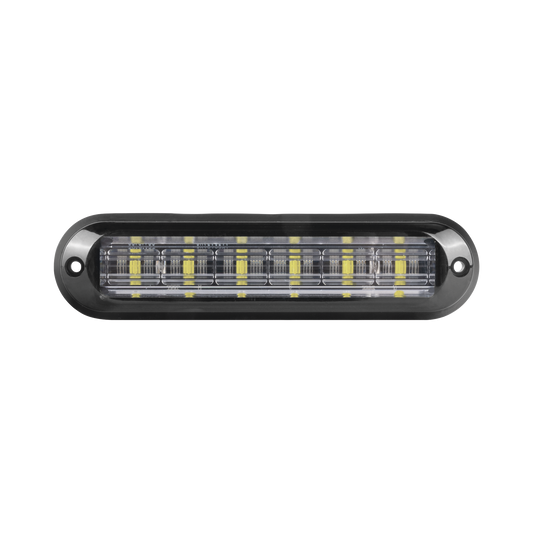 XLT1835RB - Luz Auxiliar Ultra Brillante  IP67 de 6 LEDs, Color Rojo/Azul, con mica transparente y bisel negro