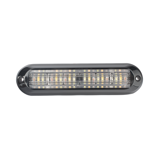 XLT1835RWA - Luz Auxiliar, Ultra Brillante, IP67, 18 LEDs, Tricolor, Color Rojo/Claro/Ambar, con mica transparente y bisel negro