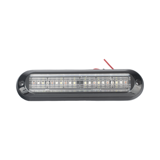 XLT1835RWB - Luz Auxiliar, Ultra Brillante, IP67, 18 LEDs, Tricolor, Color Rojo/Claro/Azul, con mica transparente y bisel negro