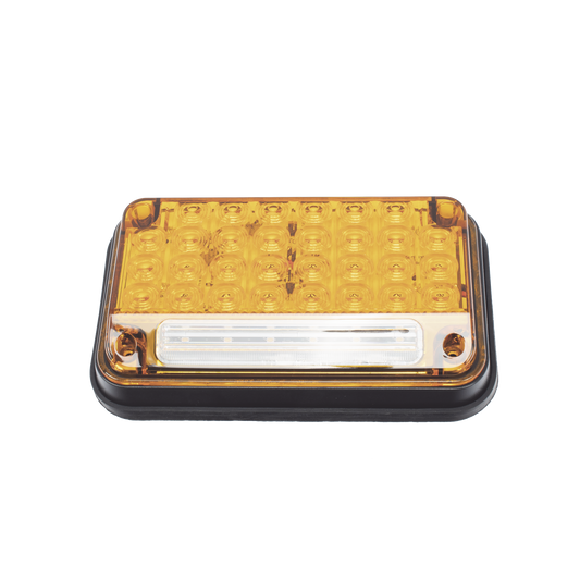 XLTE2335A - Luz de Advertencia de 7X4", Color Ambar, Con Luz de Trabajo, Ideal para Ambulancias