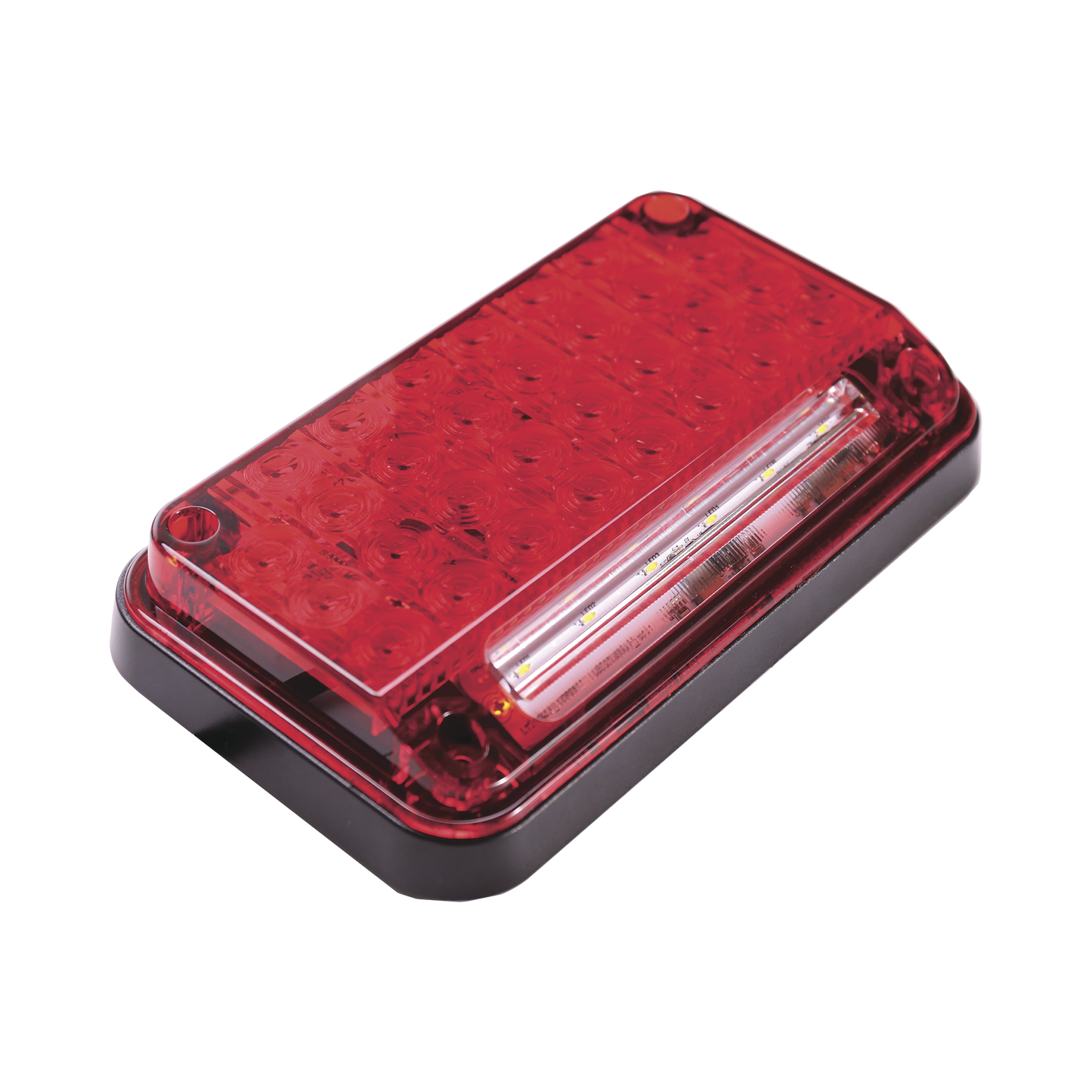 XLTE2335R - Luz de Advertencia de 7X4", Color Rojo, Con Luz de Trabajo, Ideal para Ambulancias