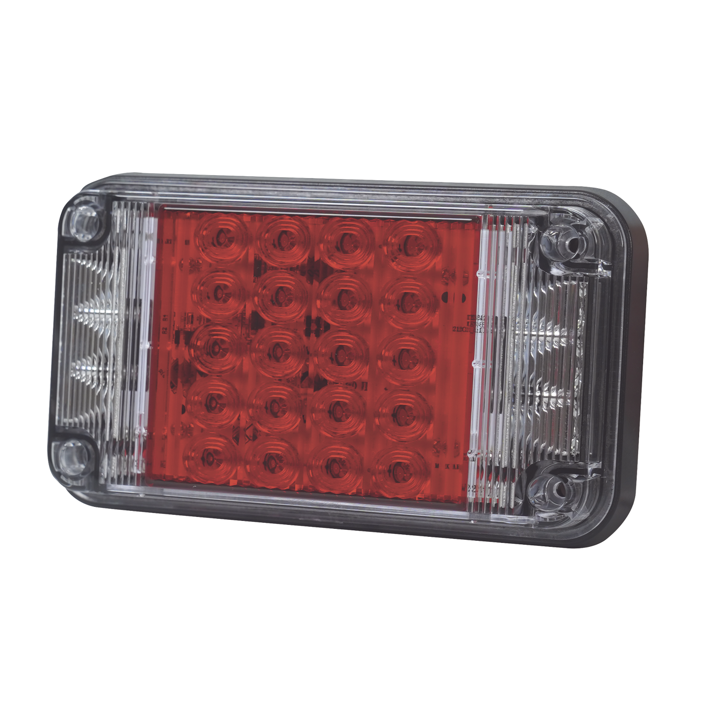 XLTE2345R - Luz de Advertencia de 7X4", Color Rojo, Con Luces de Trabajo, Ideal para Ambulancias