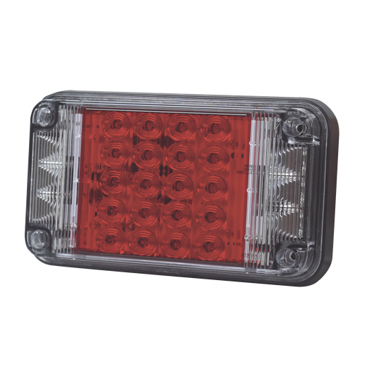 XLTE2345R - Luz de Advertencia de 7X4", Color Rojo, Con Luces de Trabajo, Ideal para Ambulancias
