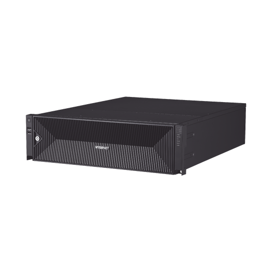 NVR de 64 canales / Soporta grabación hasta 32 MP / H.265 & Wisestream / Procesamiento 400 Mbps / 3 Puertos de Red / Raid 5-6 / 96TB incluidos