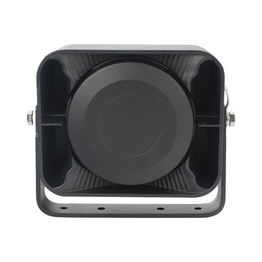 XS100 - Bocina Compacta de Uso Rudo, 100 Watts de Potencia, Ideal para Vehículos de Encubierto, 8 Ohms de Impedancia