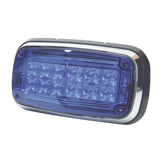 XT1885B - Luz de advertencia 8 X 4", Color Azul, IP67, SAE, Ideal para Ambulancias