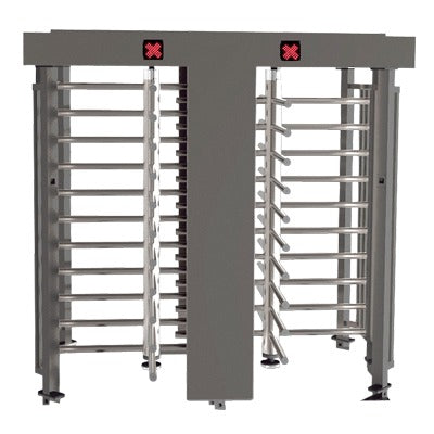 XT-200-CS - Torniquete Doble / Cuerpo Completo / Interior/Exterior / 100% Acero con Pintura Gris / EJE CENTRAL de Acero Inoxidable / Acabado de Lujo / Alto Tráfico