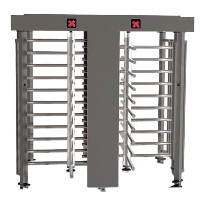 XT-200-CS Torniquete Doble / Cuerpo Completo / Interior/Exterior / 100% Acero con Pintura Gris / EJE CENTRAL de Acero Inoxidable / Acabado de Lujo / Alto Tráfico